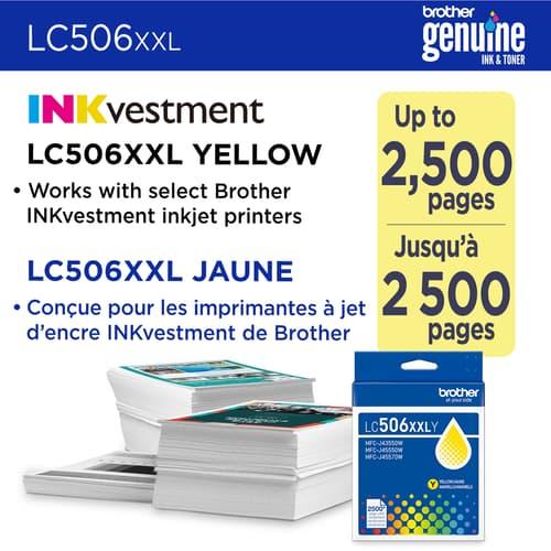 Brother LC506XXLYS Cartouche d’encre jaune authentique à très haut rendement
