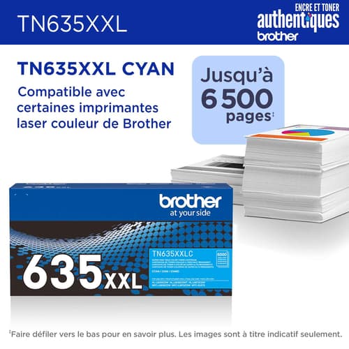 Brother authentique TN635XXLC Cartouche de toner cyan à très haut rendement