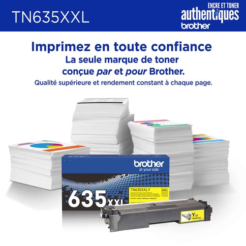 Brother authentique TN635XXLY Cartouche de toner jaune �� très haut rendement