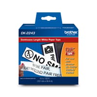 Brother DK2243 Black/White Continuous Length Paper Tape   4&quot; x 100&#39; (101 mm x 30.4 m)