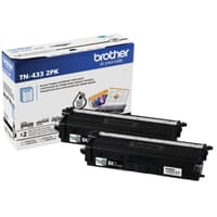 Brother TN433 Ensemble de 2 cartouches de toner noir authentiques à haut rendement