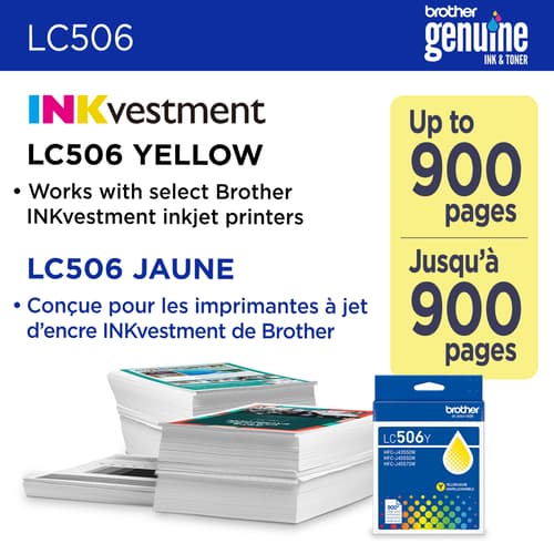 Brother LC506YS Cartouche d’encre jaune authentique à rendement standard