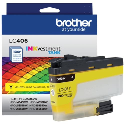 Brother authentique LC406YS Cartouche d'encre jaune à rendement standard INKvestment Tank