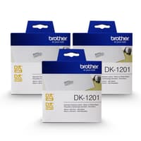 Brother DK12013PKBUND Étiquettes d'expédition en papier standard blanc avec texte noir DK1201 - 3 rouleaux de 400 étiquettes