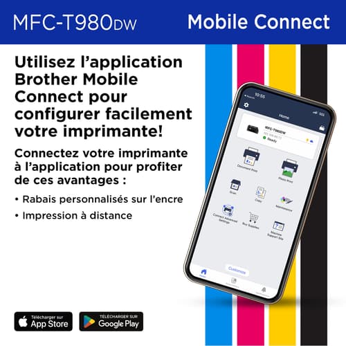 Brother MFC-T980DW Imprimante tout-en-un à jet d’encre couleur sans fil et Ethernet INKvestment Tank avec bac multi-usage