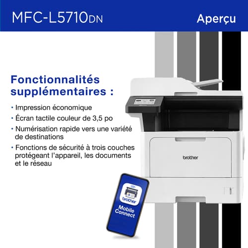 Brother MFC-L5710DN imprimante tout-en-un laser monochrome avec réseautage sans fil et impression, numérisation et copie recto verso