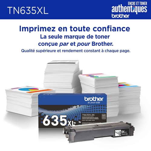 Brother authentique TN635XLBK Cartouche de toner noir à haut rendement