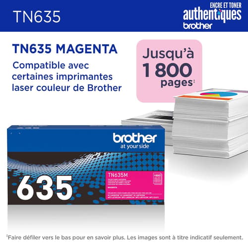 Brother authentique TN635M Cartouche de toner magenta à rendement standard
