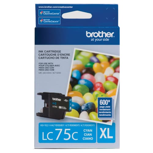 Brother LC75CS Cartouche d encre cyan Innobella , à haut rendement (série XL)