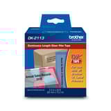 Brother DK2113 Black/Clear Continuous Length Film Label   2.4&quot; x 50&#39; (62 mm x 15.2 m)