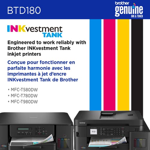 Brother BTD180CS Bouteille d’encre cyan authentique à haut rendement