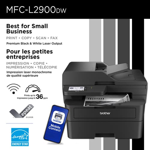 Brother MFC-L2900DW Imprimante tout-en-un laser monochrome sans fil compacte compatible avec l’Abonnement Refresh