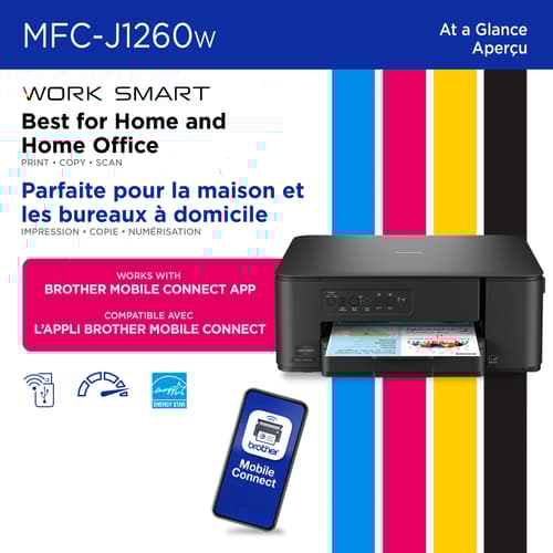 Brother MFC-J1260W Imprimante tout-en-un à jet d’encre couleur sans Work Smart