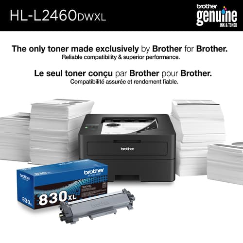 Brother HL-L2460DWXL Imprimante laser monochrome pour bureau compatible avec l’Abonnement Refresh, avec impression mobile et recto verso et cartouche de 4 200 pages