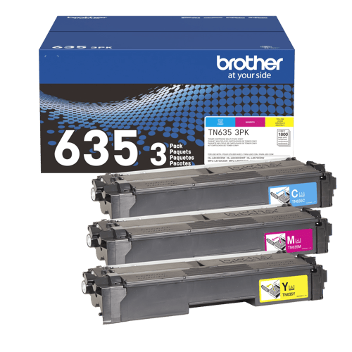 Brother authentique TN6353PK Ensemble de 3 cartouches de toner, cyan, magenta et jaune
