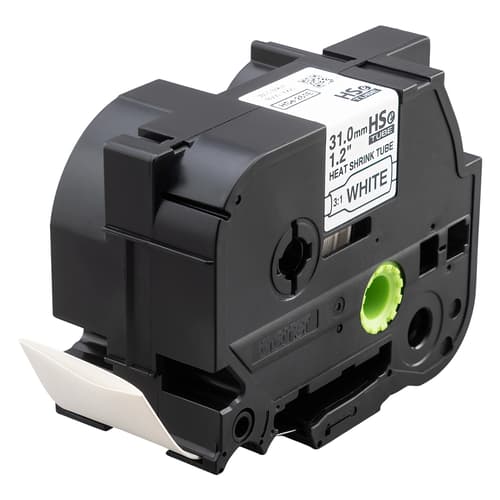 Brother HSe-261E Ruban pour tubes thermorétractables authentique blanc avec texte noir de 31 mm (1,22 po) [ratio de rétraction de 3:1]