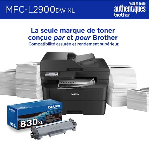 Brother MFC-L2900DWXL Imprimante tout-en-un laser monochrome sans fil compacte avec fonctions de copie, de numérisation et de télécopie recto verso en un seul passage, impression mobile et cartouche de toner de 4200 pages(1) incluse