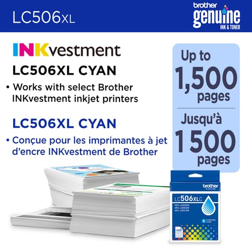 Brother LC506XLCS Cartouche d’encre cyan authentique à haut rendement