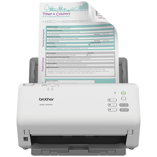 Brother ADS-4300N Scanner de bureau professionnel pour les entreprises et les groupes de travail