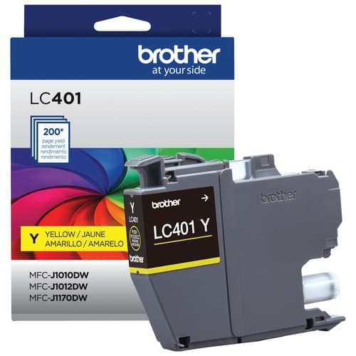 Brother LC401YS Cartouche d'encre jaune authentique à rendement standard