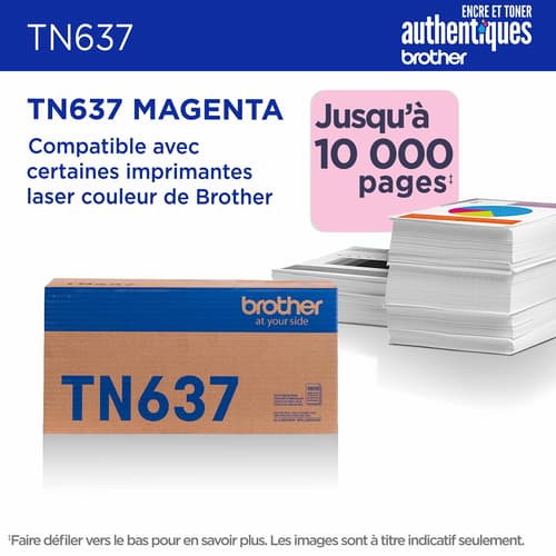 Brother authentique TN637M Cartouche de toner magenta à ultra haut rendement
