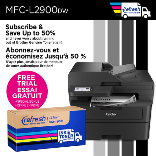 Brother MFC-L2900DW Imprimante tout-en-un laser monochrome sans fil compacte compatible avec l’Abonnement Refresh