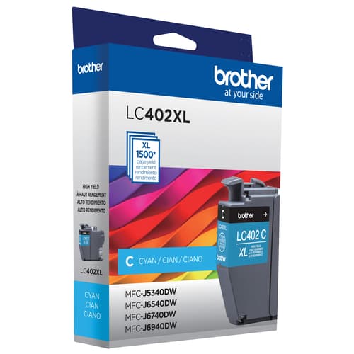 Brother LC402XLCS Cartouche d’encre cyan authentique à haut rendement