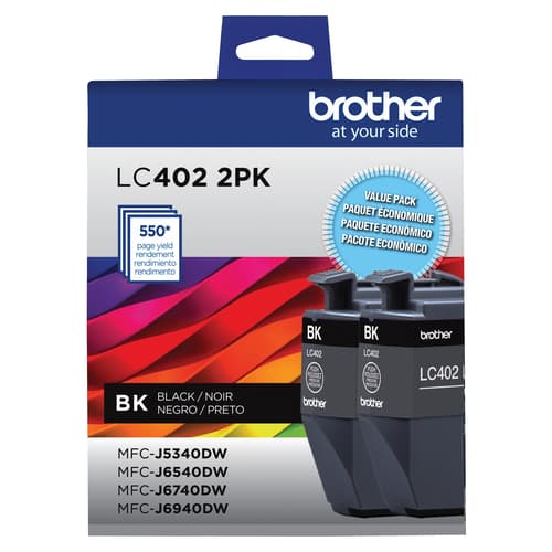 Brother LC4022PKS Ensemble de 2 cartouches d’encre noire authentiques à rendement standard