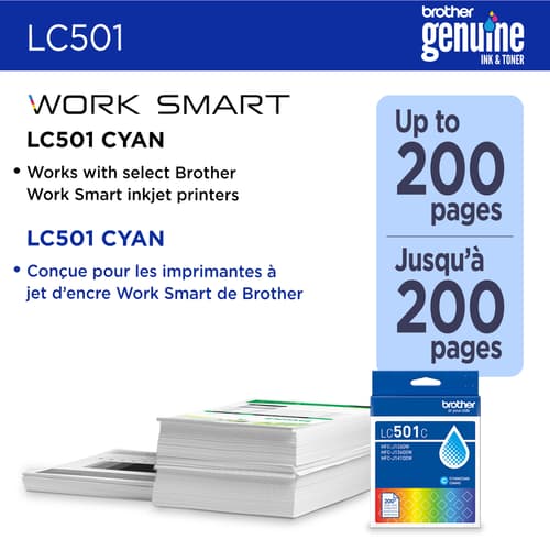 Brother LC501CS Cartouche d’encre cyan authentique à rendement standard