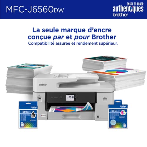 Brother MFC-J6560DW Imprimante tout-en-un à jet d’encre couleur sans fil INKvestment avec impression au format 11 po x 17 po et écran tactile couleur de 2,7 po