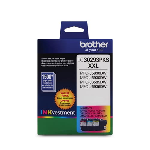 Brother LC30293PKS Cartouches d'encre cyan, magenta et jaune Innobella, à très haut rendement