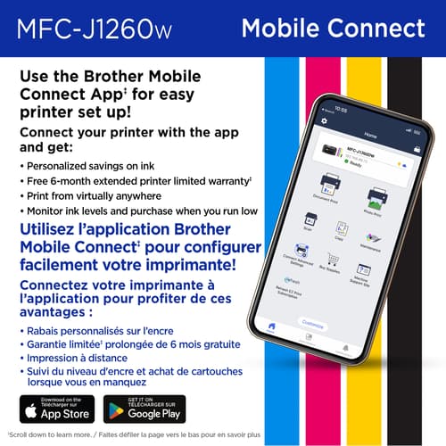 Brother MFC-J1260W Imprimante tout-en-un à jet d’encre couleur sans Work Smart