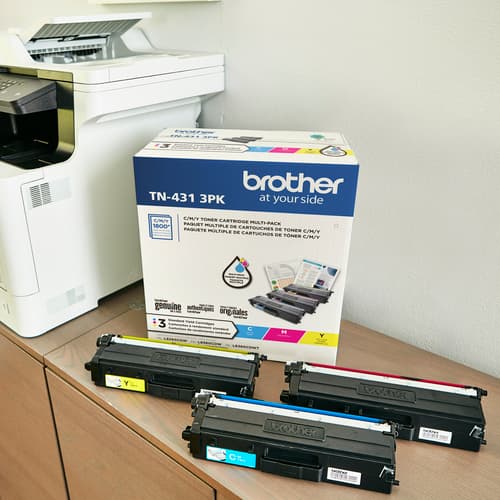 Brother TN431 Ensemble de 3 cartouches de toner couleur authentiques à rendement standard