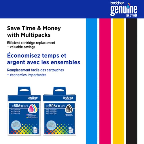 Brother LC506XXL2PKS Ensemble de 2 cartouches d’encre noire authentique à très haut rendement