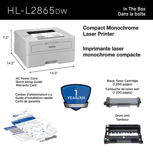 Brother HL-L2865DW Imprimante laser monochrome sans fil compacte