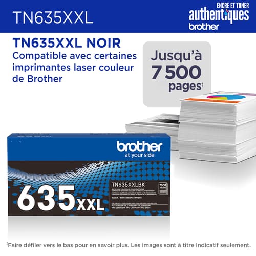 Brother authentique TN635XXLBK Cartouche de toner noir à très haut rendement