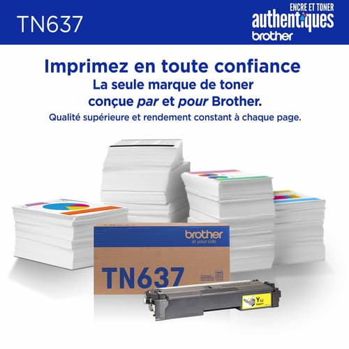 Brother authentique TN637Y Cartouche de toner jaune à ultra haut rendement