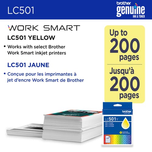 Brother LC501YS Cartouche d’encre jaune authentique à rendement standard