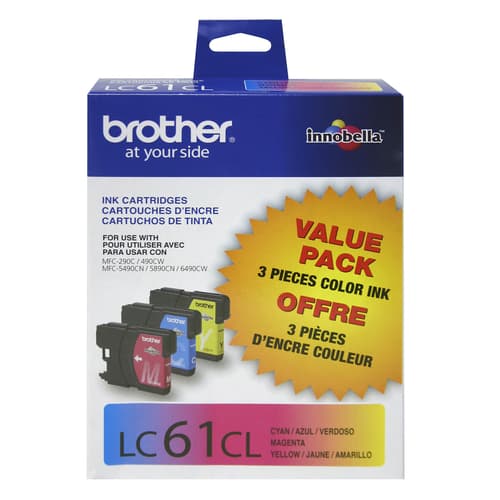 Brother LC613PKS Ensemble de trois cartouches d'encre couleur Innobella  à rendement standard (1 de chaque couleur : cyan, magenta et jaune)