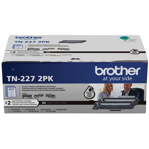 Brother TN227 Ensemble de 2 cartouches de toner noir authentiques à haut rendement
