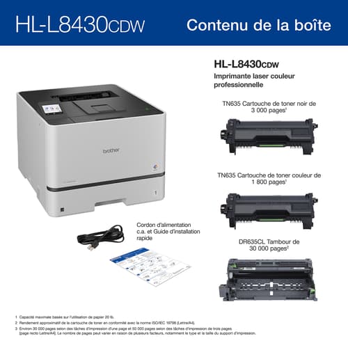 Brother HL-L8430CDW Imprimante laser couleur professionnelle économique avec capacités sans fil