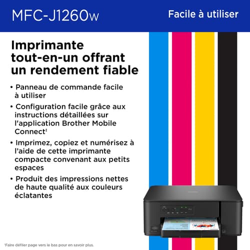 Brother MFC-J1260W Imprimante tout-en-un à jet d’encre couleur sans Work Smart