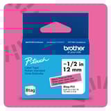Brother BTAGP31 Ruban non laminé rose avec texte noir authentique pour étiqueteuse P-touch, 12 mm (L) x 4 m (l)