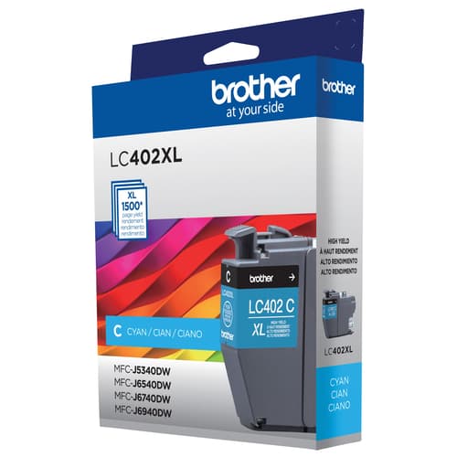 Brother LC402XLCS Cartouche d’encre cyan authentique à haut rendement