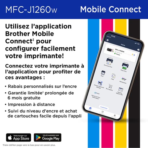 Brother MFC-J1260W Imprimante tout-en-un à jet d’encre couleur sans Work Smart
