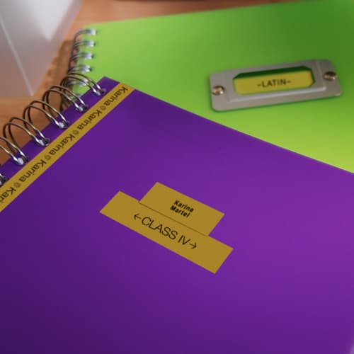 Brother M831 Ruban non laminé doré avec texte noir authentique pour étiqueteuses P-touch, 12 mm de largeur x 8 m de longueur