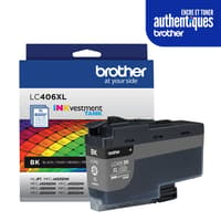 Brother LC406XLBKS Cartouche d'encre authentique noire à haut rendement INKvestment Tank