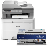 Ensemble Brother R3710TN227BUND Multifonction numérique couleur remis à neuf avec toner de départ et cartouche de toner laser noir à haut rendement TN227BK