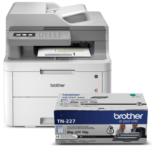 Ensemble Brother R3710TN227BUND Multifonction numérique couleur remis à neuf avec toner de départ et cartouche de toner laser noir à haut rendement TN227BK