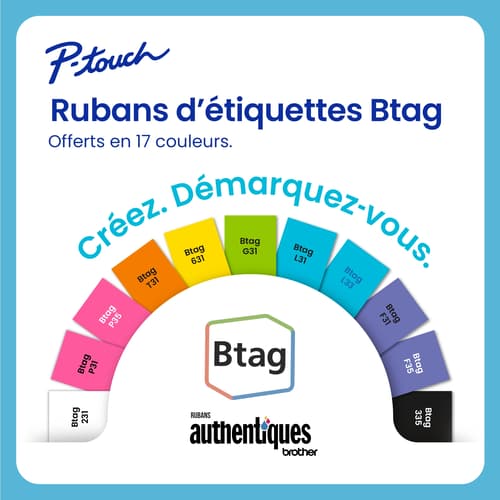 Brother BTAG135 Ruban non laminé transparent avec texte blanc authentique pour étiqueteuse P-touch, 12 mm (L) x 4 m (l)